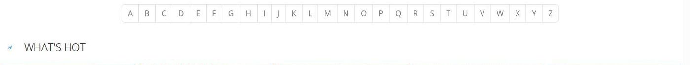 Filtre alphabétique A à Z sur la page d'accueil d'anilos.com